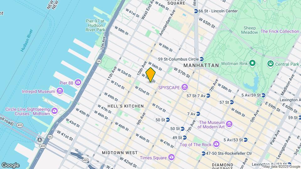 425 W 53rd St Mapa y Detalles de la Ubicación