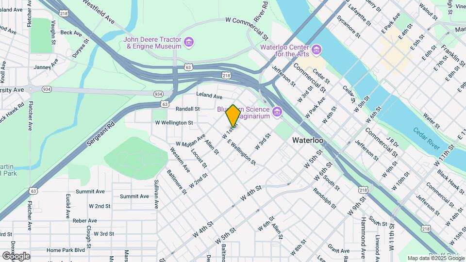 723 W 1st St Map and Location Details
