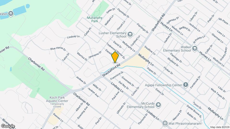 1025 Shackelford Rd Mapa y Detalles de la Ubicación