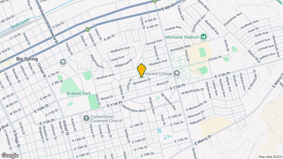 1411 Sycamore St Map and Location Details