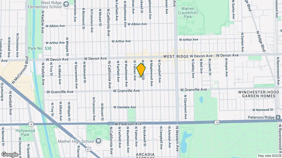 6242 N Rockwell St Mapa y Detalles de la Ubicación