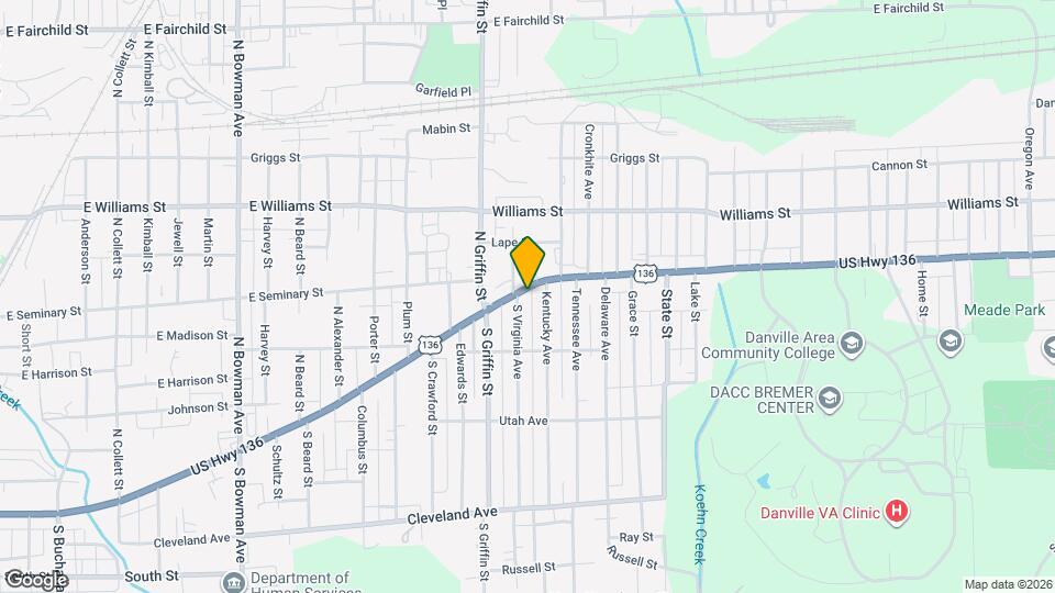 1402 E Main St Map and Location Details