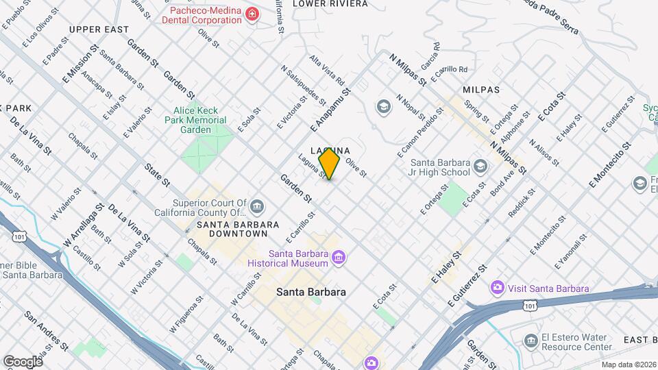 333 E Carrillo St Mapa y Detalles de la Ubicación