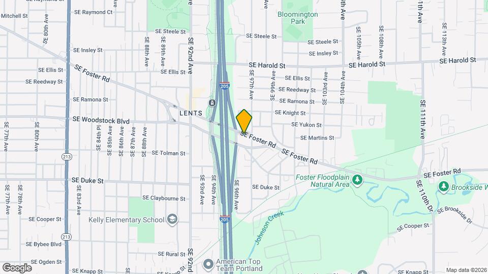 9624 SE Foster Rd Map and Location Details