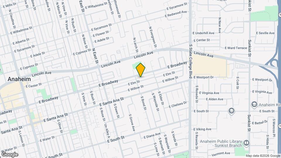 1513 E Elm St, Unit Baeza House Map and Location Details