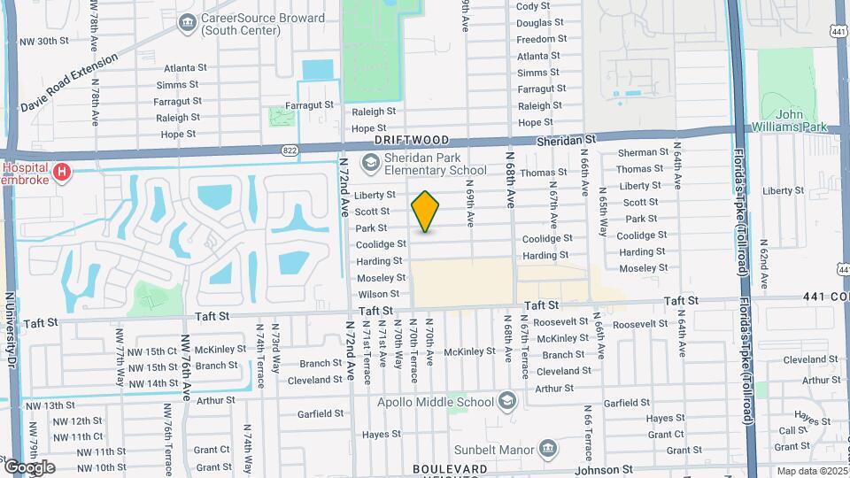 7001 Coolidge St Map and Location Details