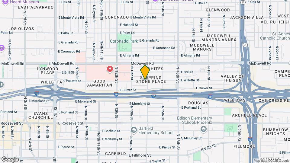1343 E Willetta St Map and Location Details