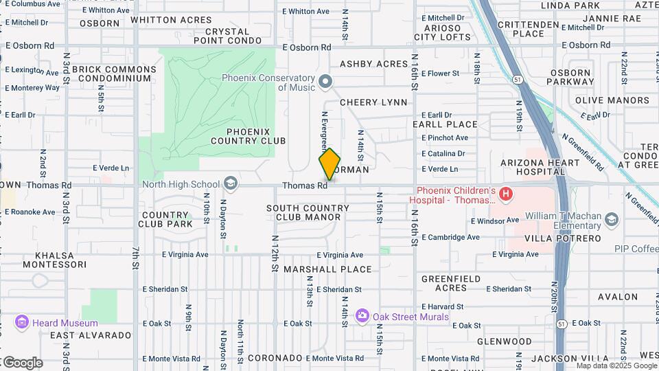 1333 E Thomas Rd Map and Location Details