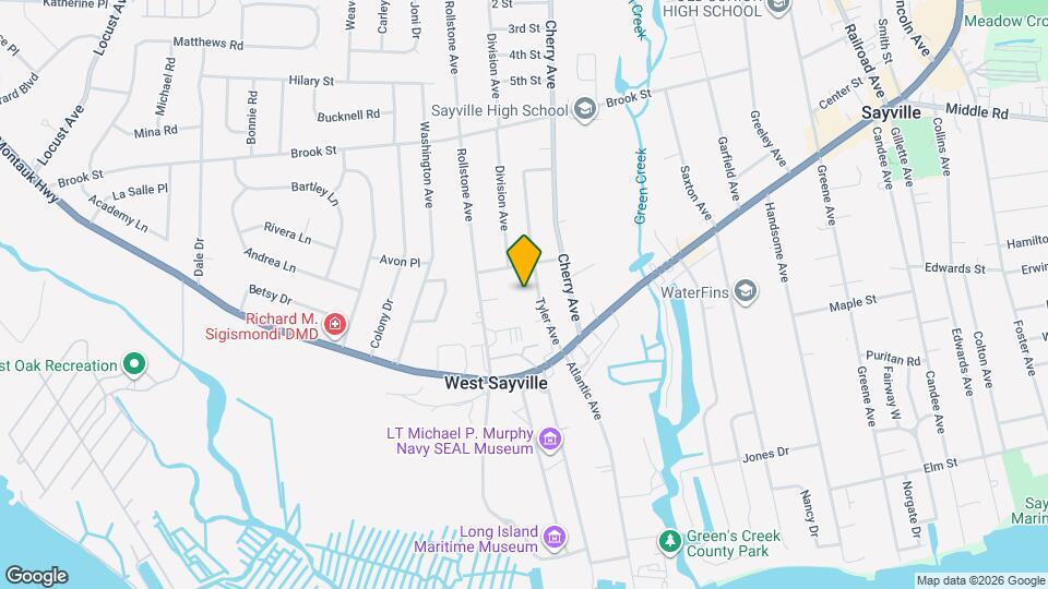 36 Tyler Ave Map and Location Details