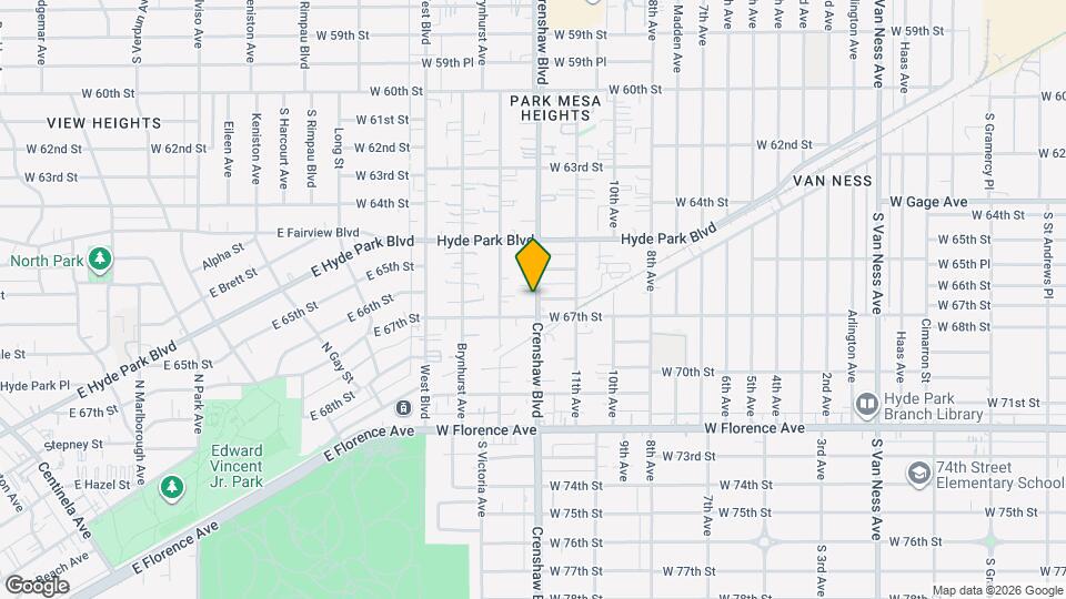 6633 S Crenshaw Blvd Map and Location Details