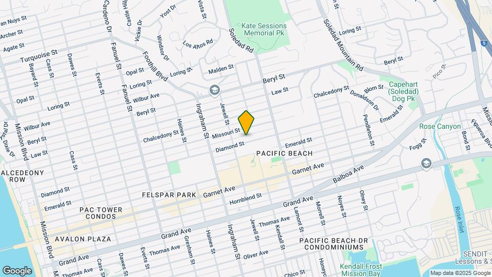 1754 Diamond St Map and Location Details