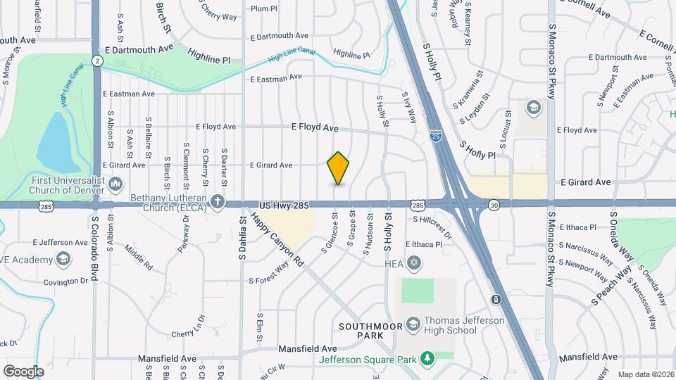 3462 S Glencoe St Map and Location Details