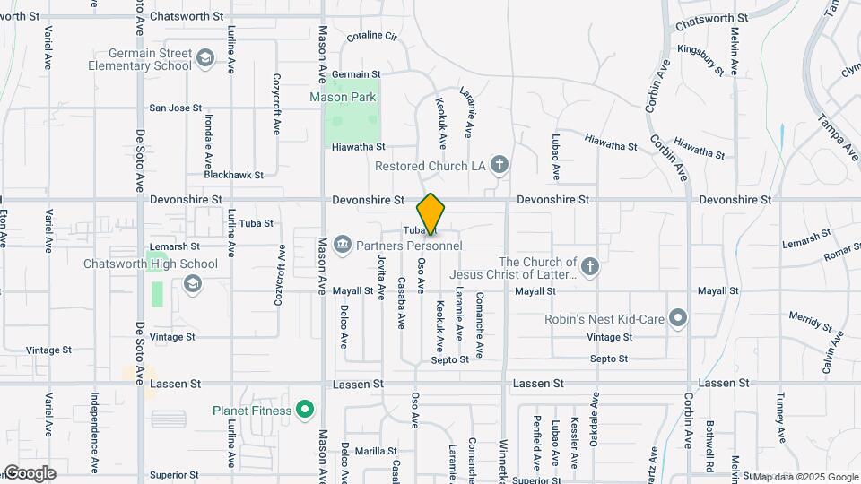 10164 Oso Ave, Unit Back yard Map and Location Details