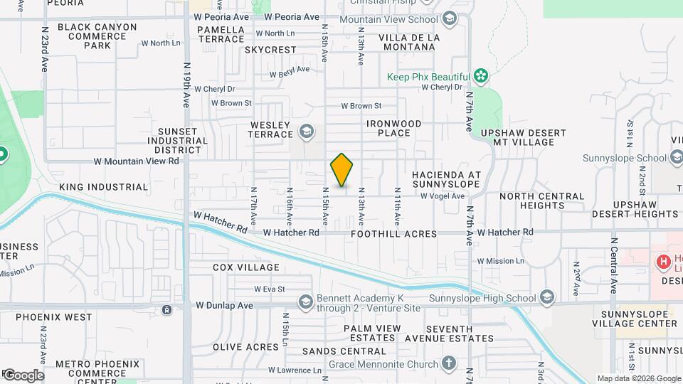 1406 W Vogel Ave Mapa y Detalles de la Ubicación