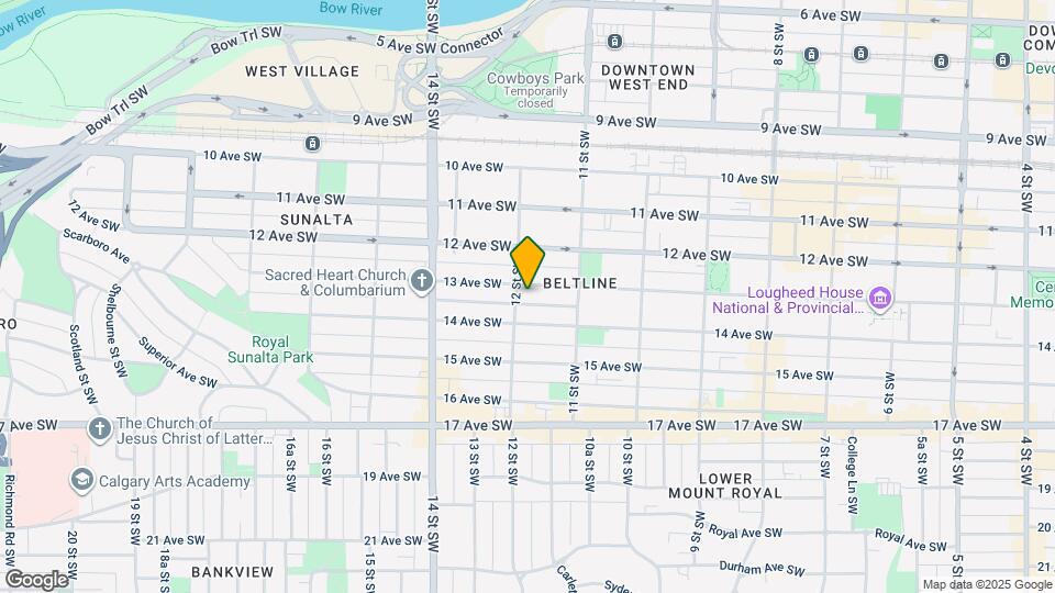 1235-1213 13 Ave SW Map and Location Details