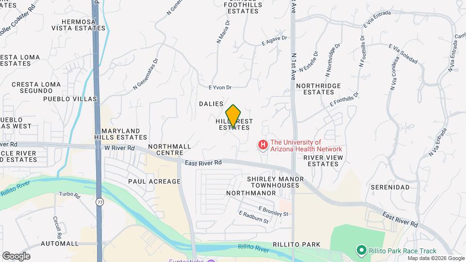 5050 N Hillcrest Dr Map and Location Details