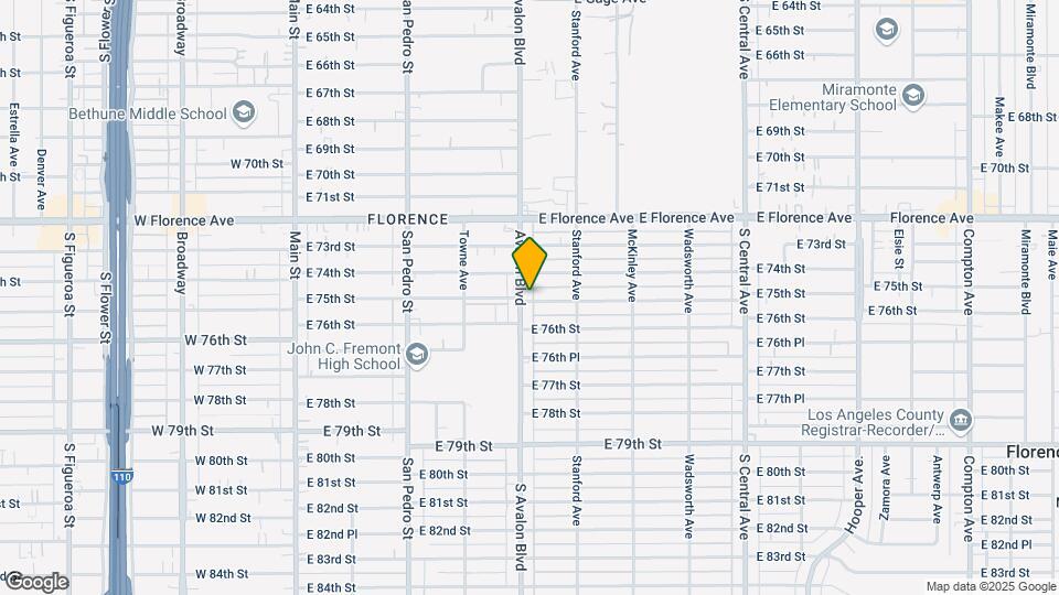 7422 Avalon Blvd Mapa y Detalles de la Ubicación
