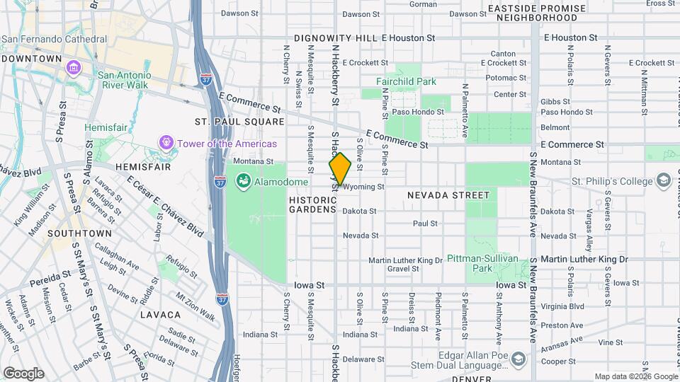 412 S Hackberry St Map and Location Details