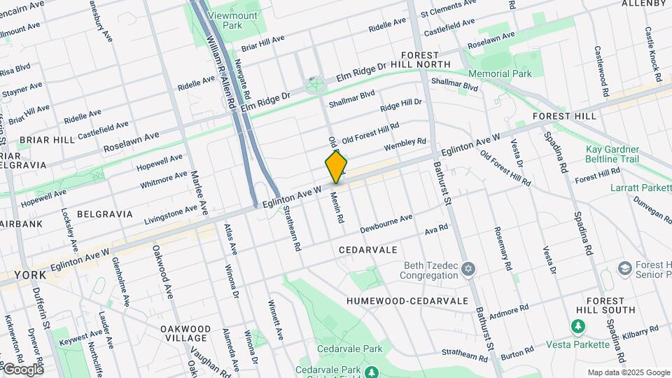 1007-1212 EGLINTON Ave Map and Location Details