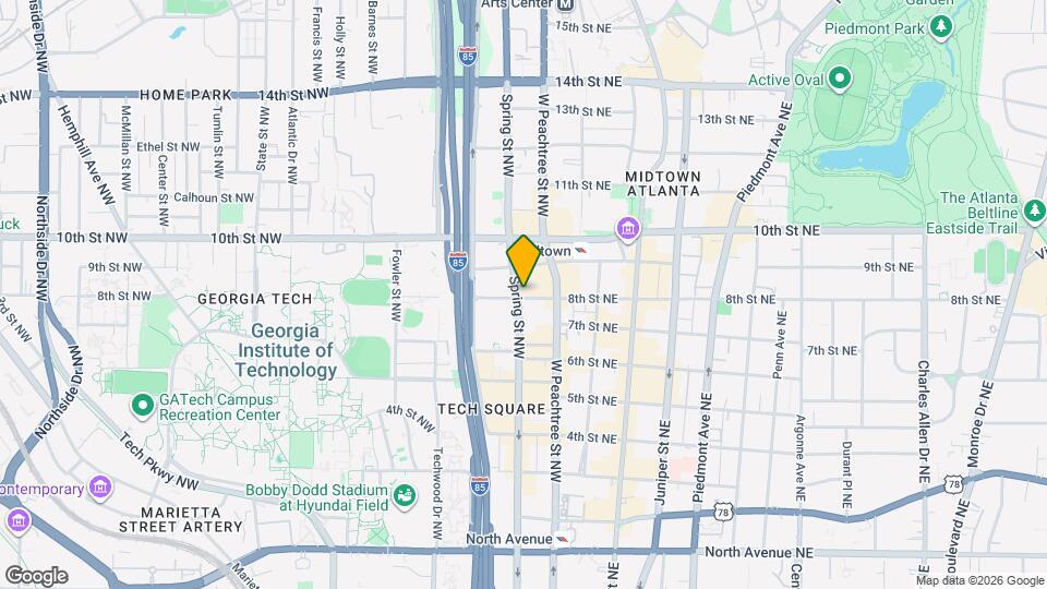 950 W Peachtree St NW, Unit 1412 Mapa y Detalles de la Ubicación