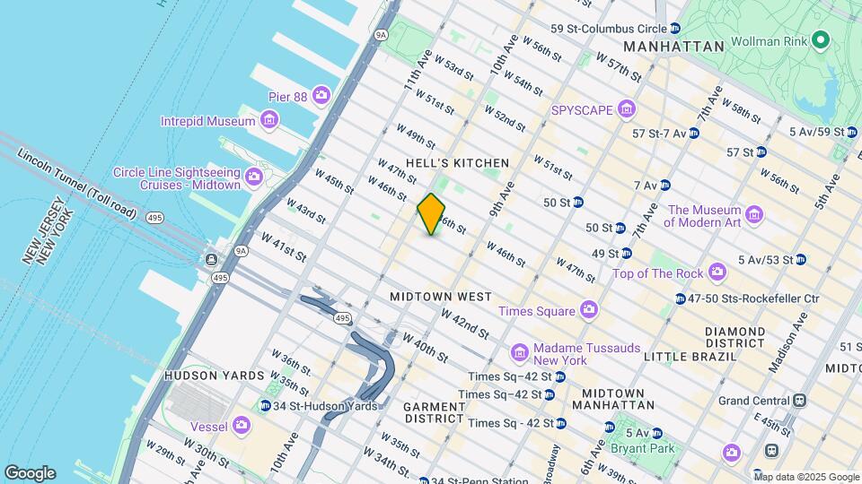 436 W 45th St Mapa y Detalles de la Ubicación