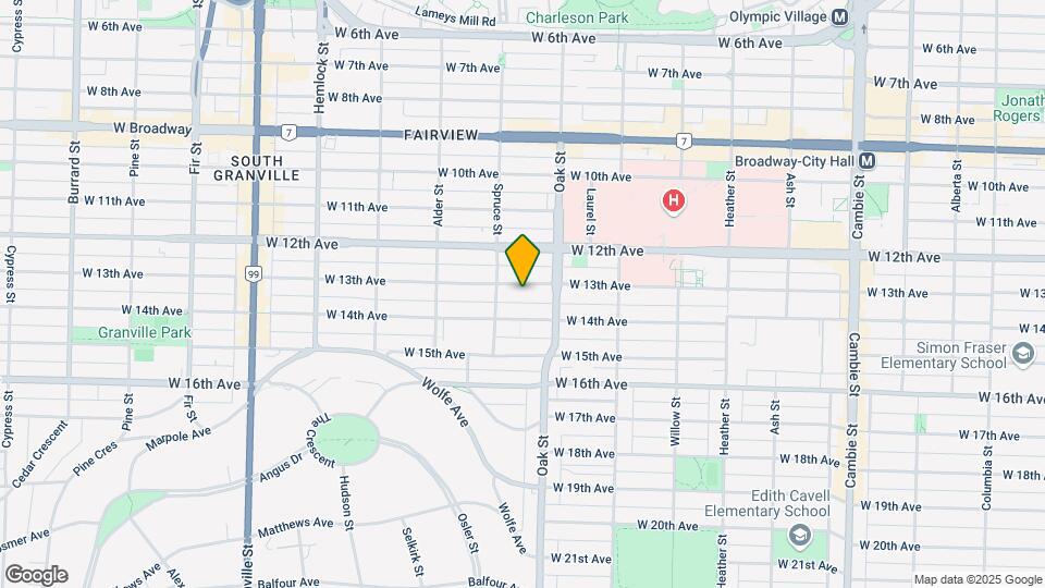 1056 W 13th Ave Map and Location Details