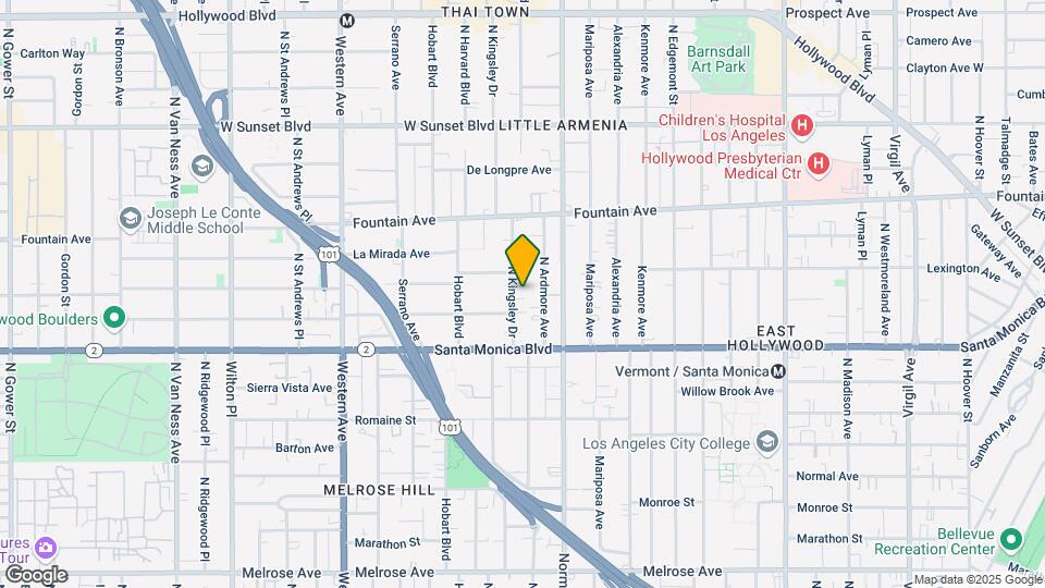 1172 N Kingsley Dr Mapa y Detalles de la Ubicación
