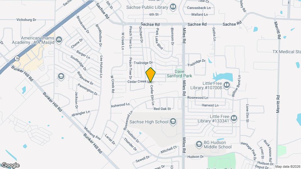 3612 Cedar Creek Ln Map and Location Details