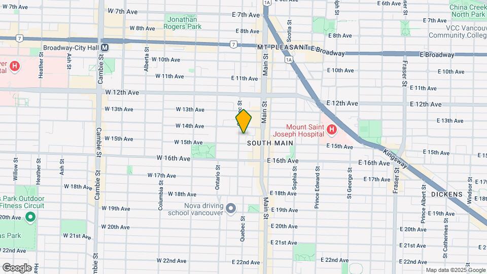 105 E 15th Ave Map and Location Details