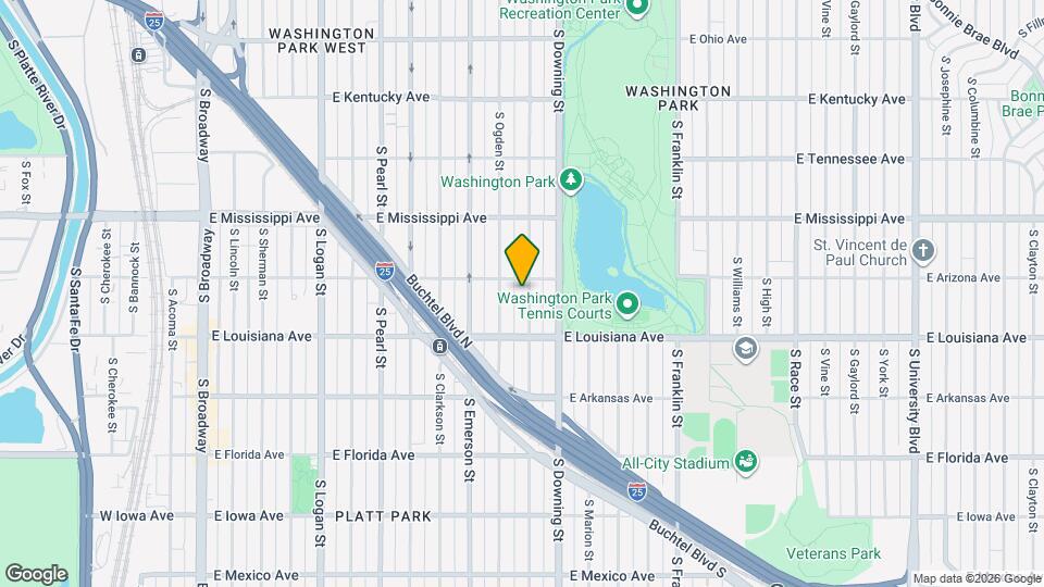 1219 S Corona St, Unit Carriage House Map and Location Details