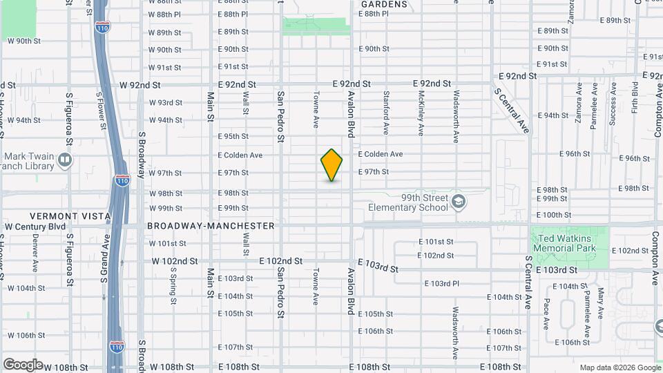 427 E 98th St Map and Location Details