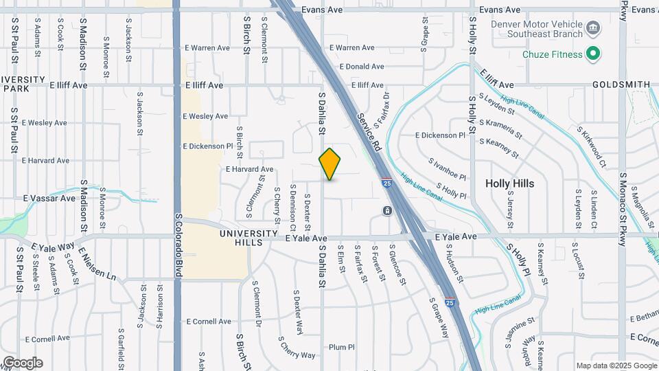 2550 S Dahlia St Mapa y Detalles de la Ubicación