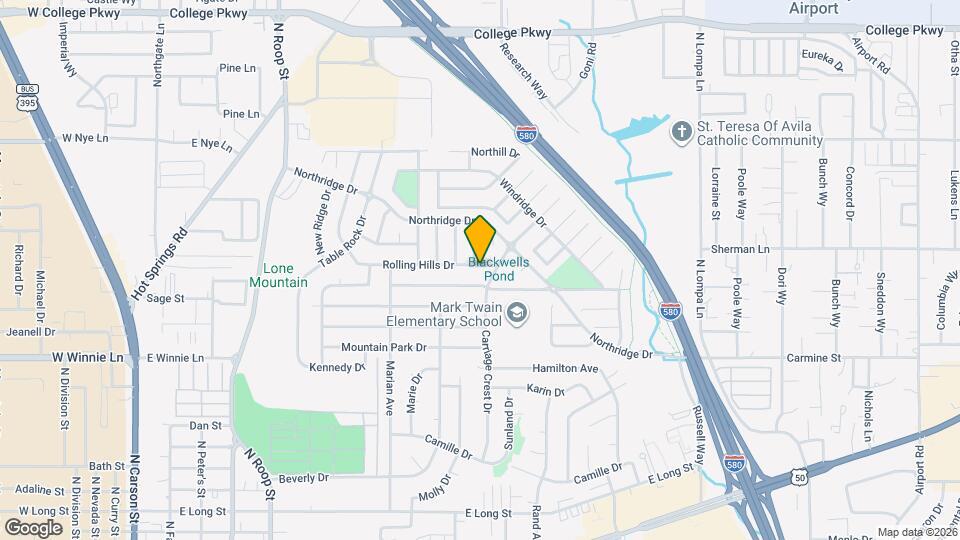 1551 Rolling Hills Dr Map and Location Details