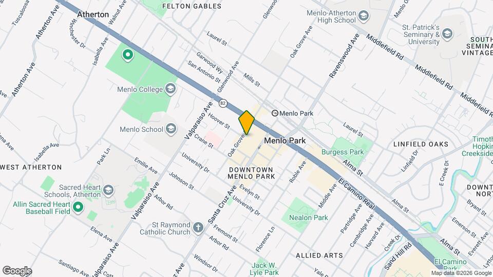 681 Oak Grove Ave, Unit suite D Map and Location Details