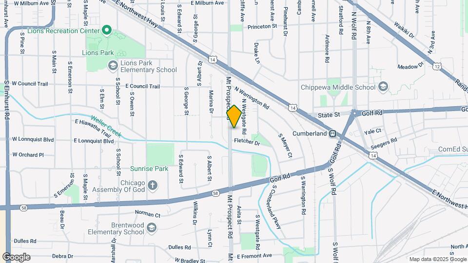 25 N Mount Prospect Rd Map and Location Details