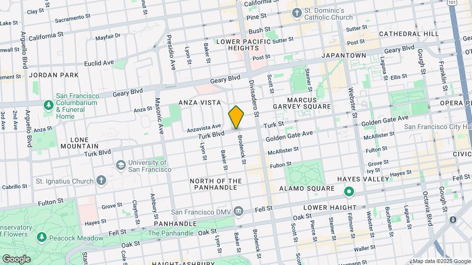 1901 Turk St Map and Location Details