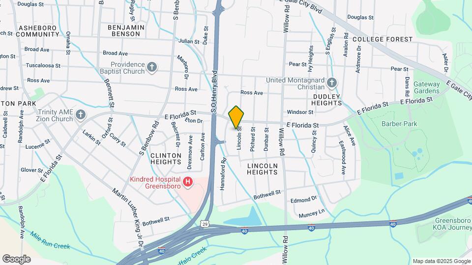 1608 Lincoln St Map and Location Details