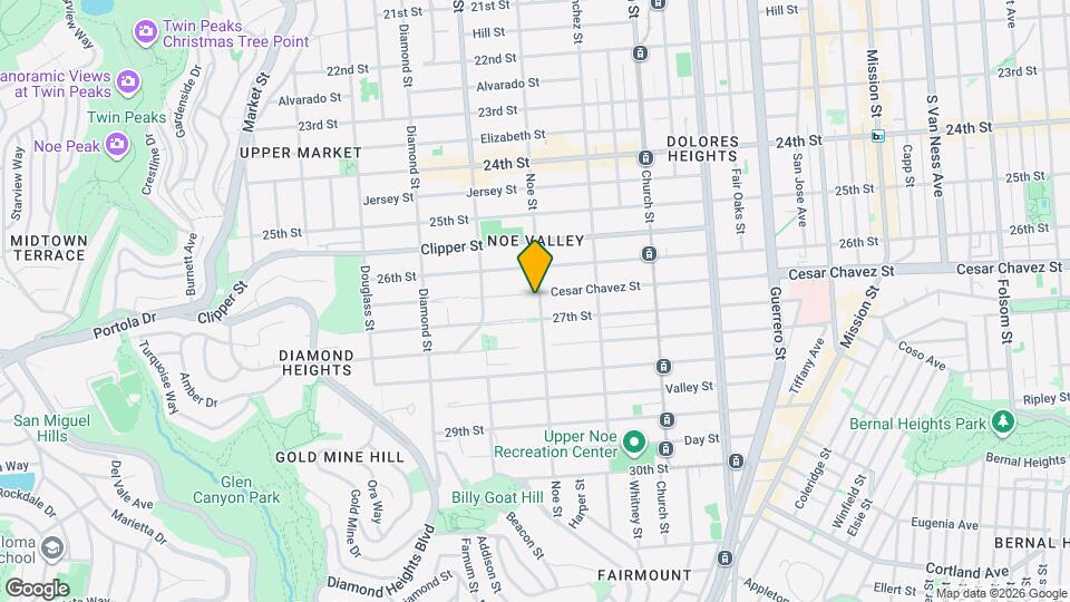 1358 Noe St Map and Location Details