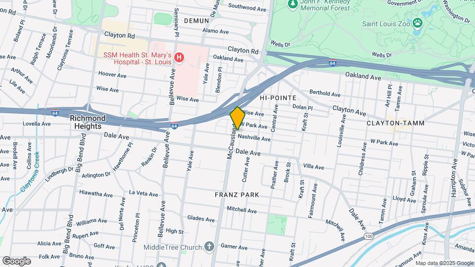 1324 McCausland Ave, Unit B (2nd Floor) Map and Location Details