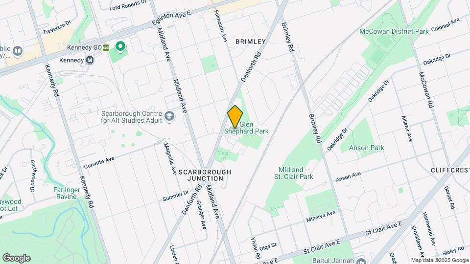 Danforth Midland Apartments Map and Location Details