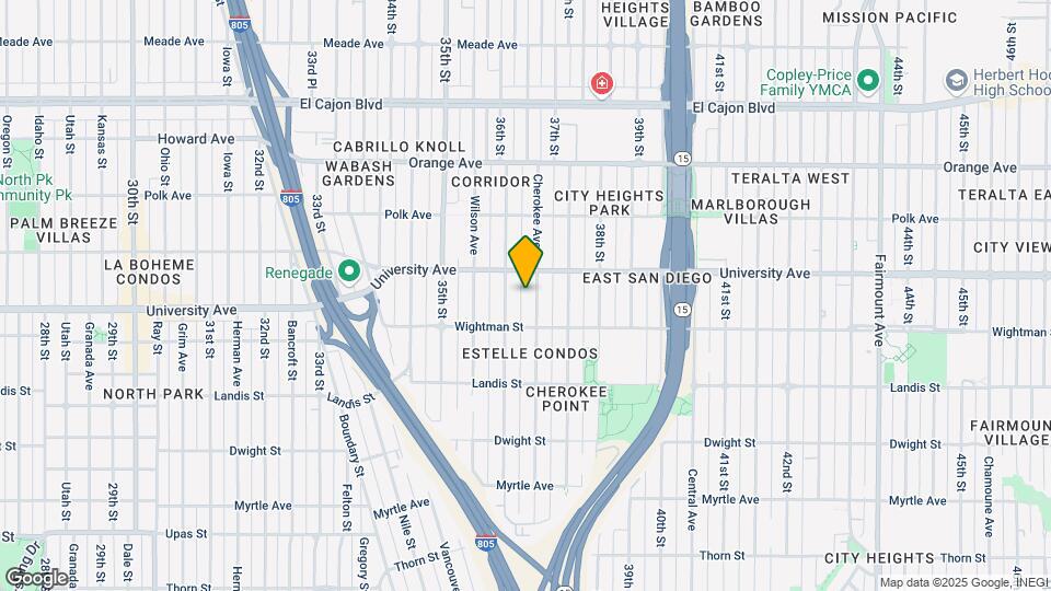 3850 Cherokee Ave Mapa y Detalles de la Ubicación