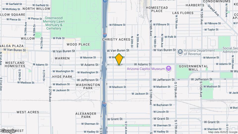 2121 W Adams St Map and Location Details