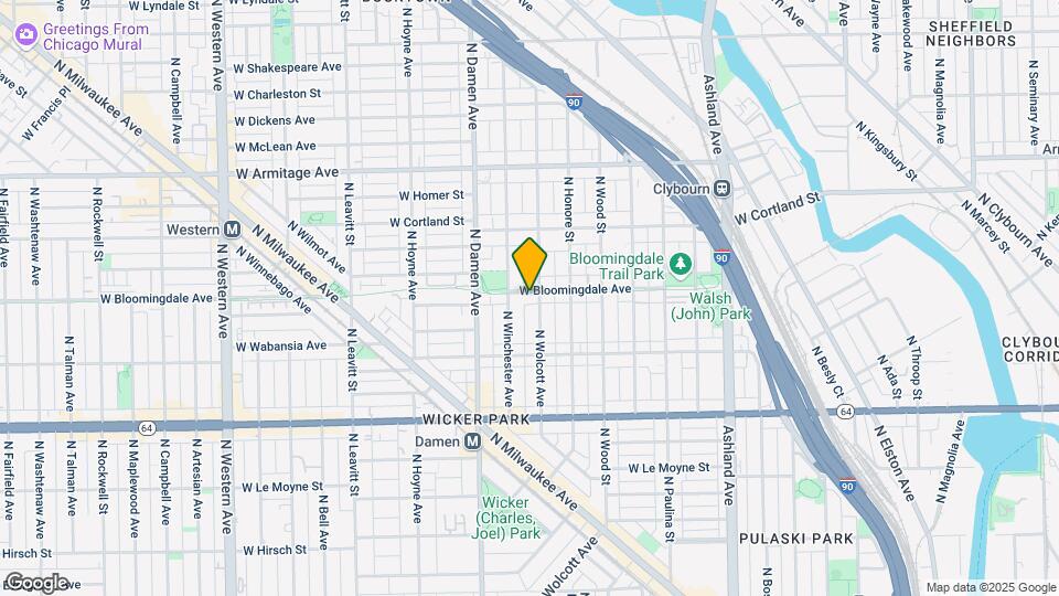 1750 N Wolcott Ave Map and Location Details