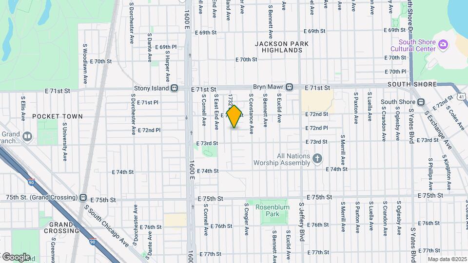 7237 S Ridgeland Ave Map and Location Details