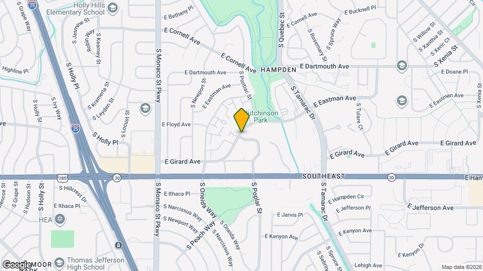 7020 E Girard Ave, Unit 109 Map and Location Details