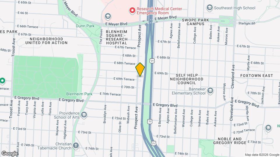 6921 Prospect Ave Map and Location Details