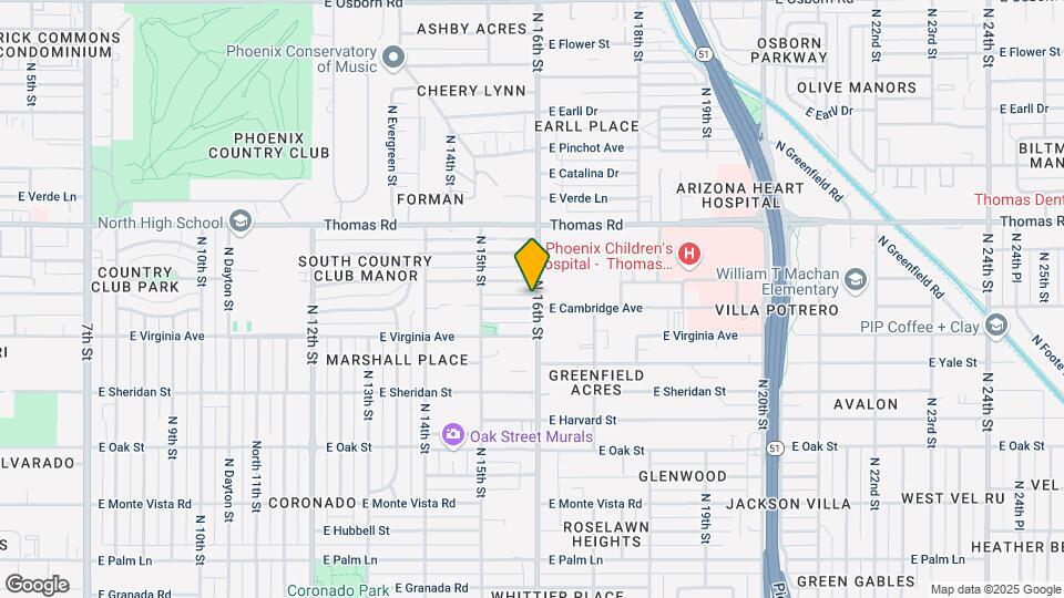 1546 E Cambridge Ave Mapa y Detalles de la Ubicación