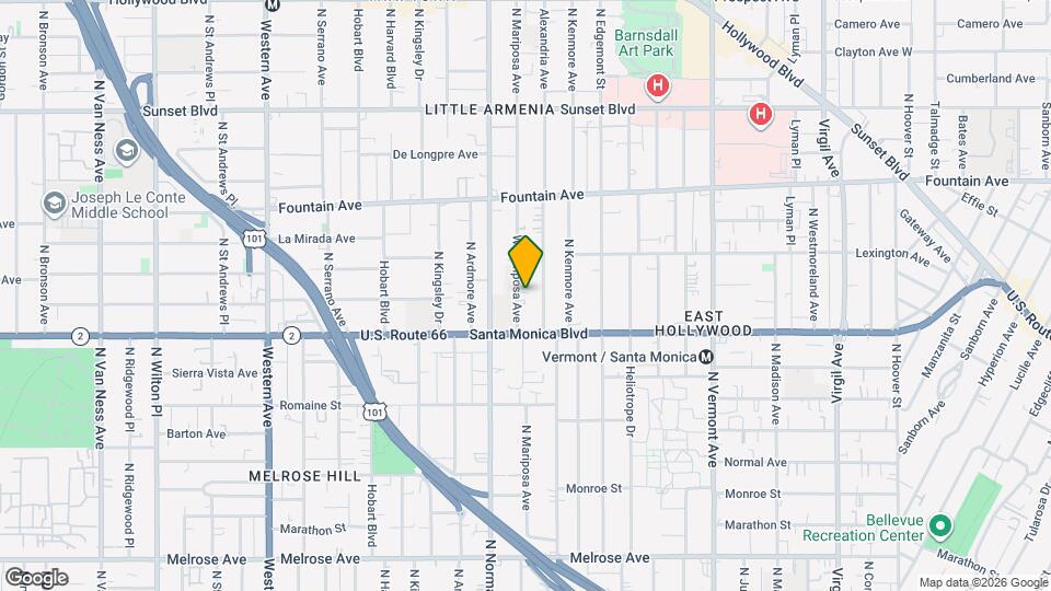 1142 N Mariposa Ave Map and Location Details