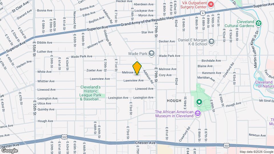 7505 Lawnview Ave Map and Location Details