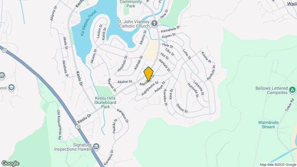 1235 Manulani St Map and Location Details